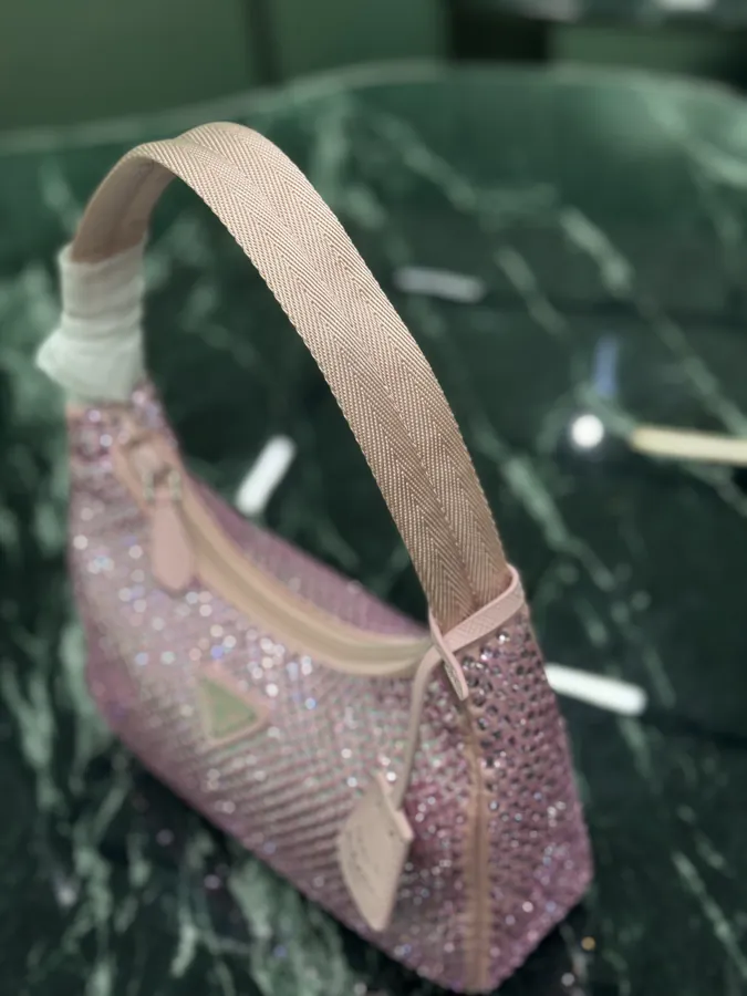 Hobo Bucket Bag with Sparkling Stones