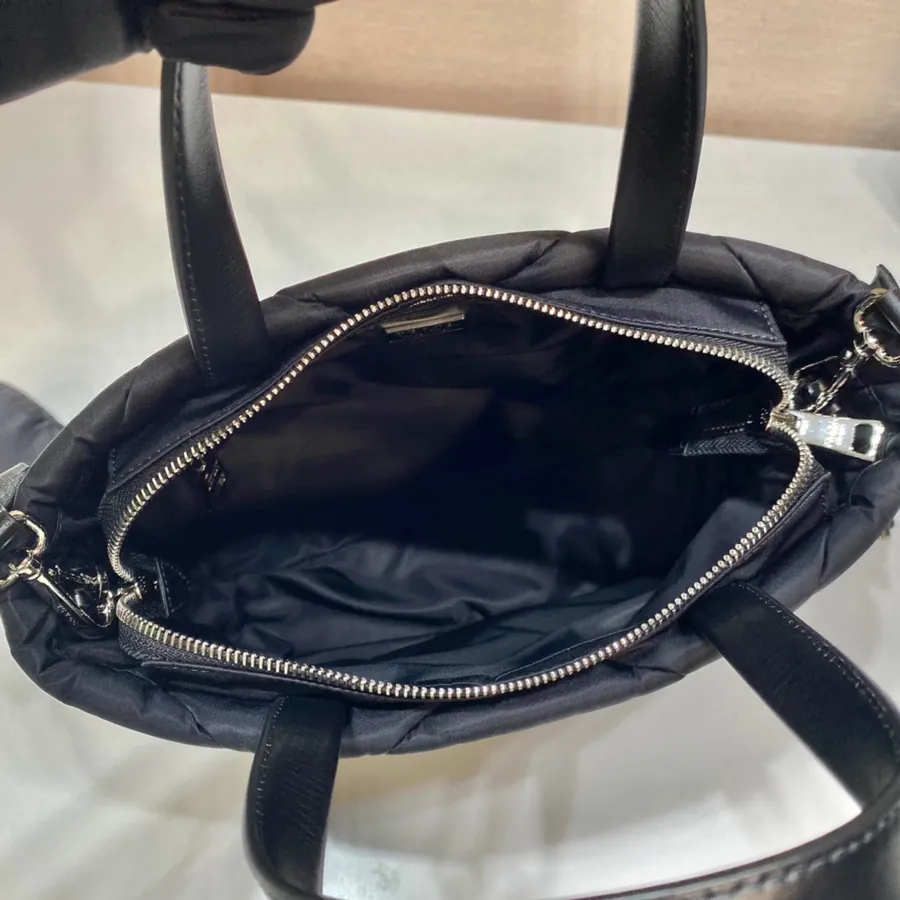System Tote Bag Three in One Design with Leather Handles and Detachable Nylon Strap