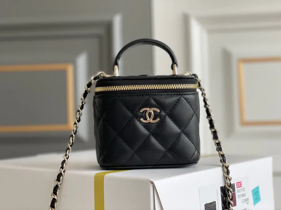 P750 White Gold Edition Mini Cosmetic Bag with Chain Strap