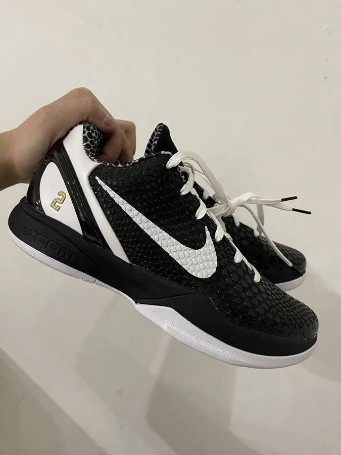 Kobe 6 Mamba Tribute Shoe Black and White Angel