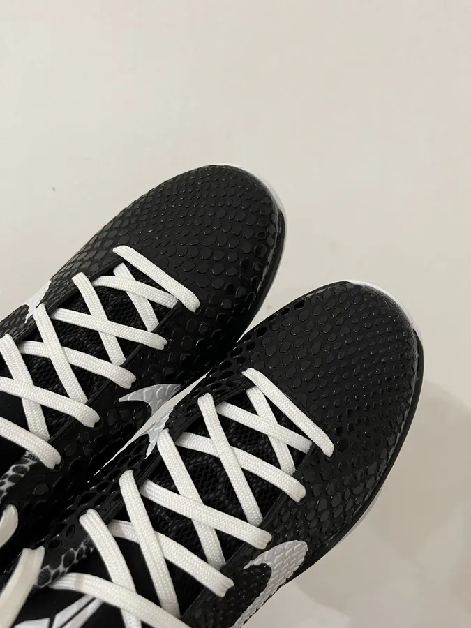 Kobe 6 Mamba Tribute Shoe Black and White Angel