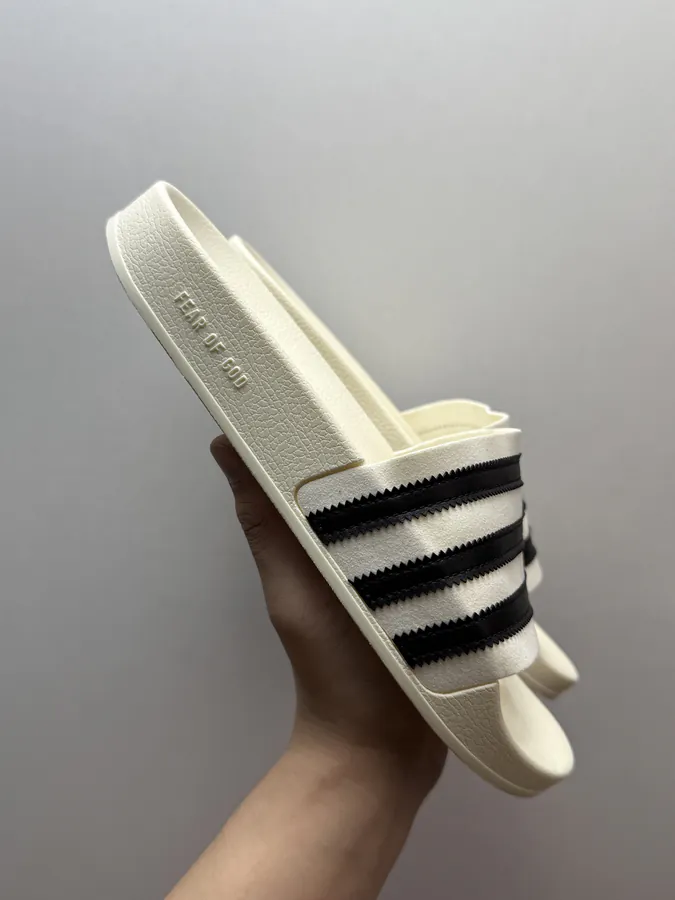 Fear of God x adidas Adilette Slides in Black and White