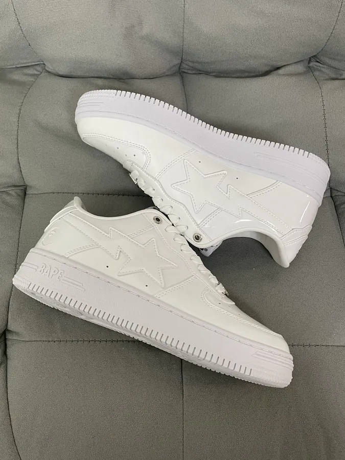 A BATHING APE STA Leather Low Top Sneakers for Men and Women