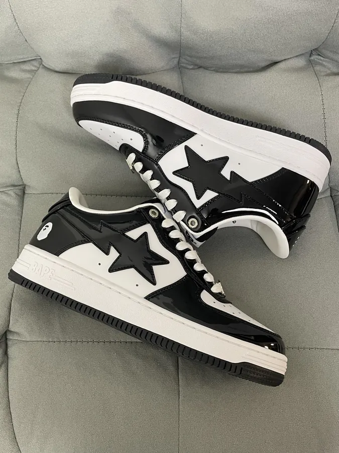 A BATHING APE STA Leather Low Top Sneakers