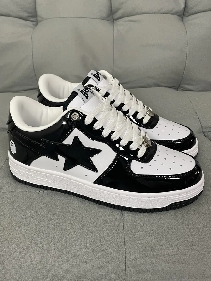 A BATHING APE STA Leather Low Top Sneakers