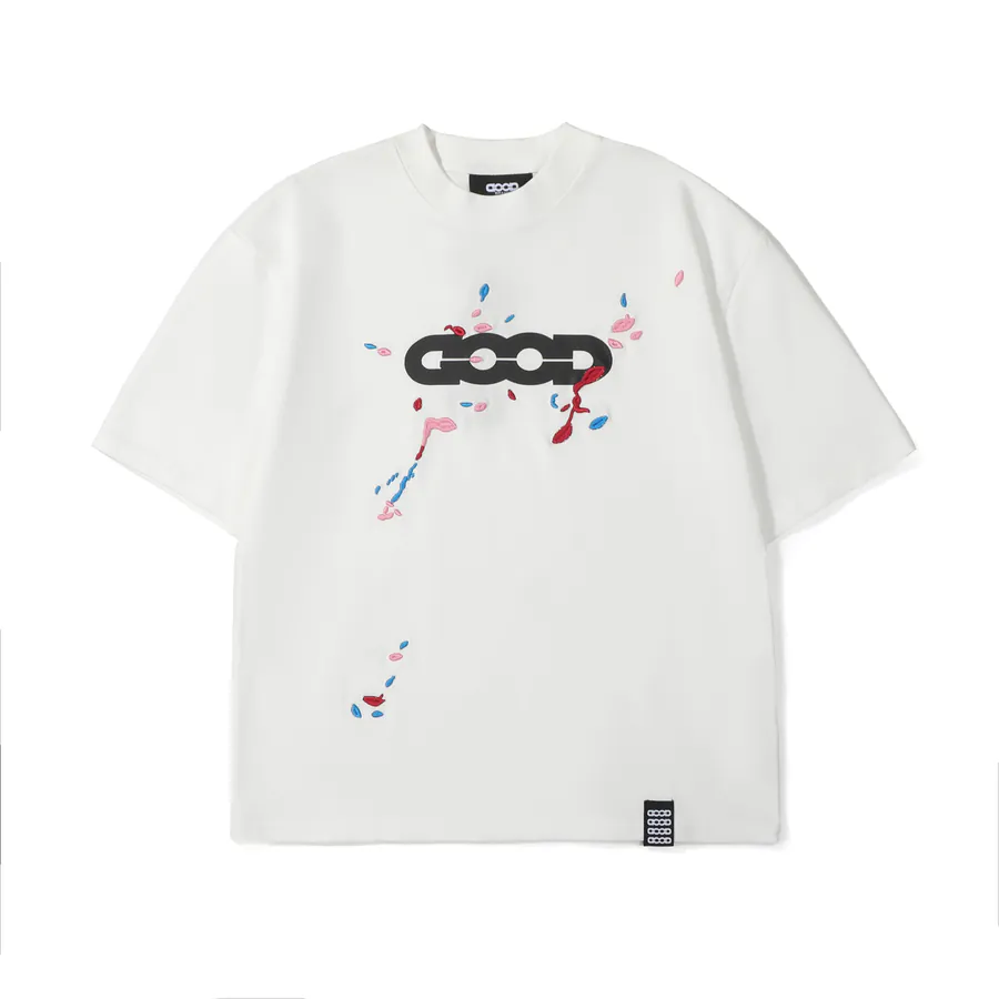 GOODBRAND泼墨字母Logo圆领宽松短袖T恤
