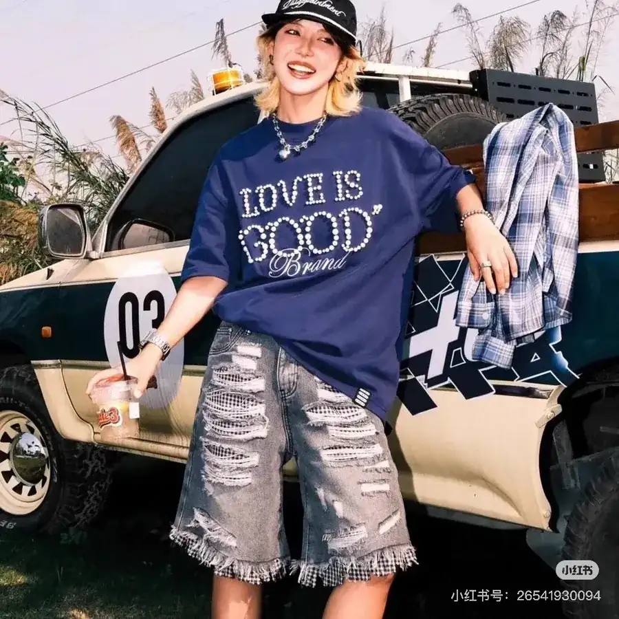 GOODBRAND 25ss Pearl Embroidery Short Sleeve Custom Packaging