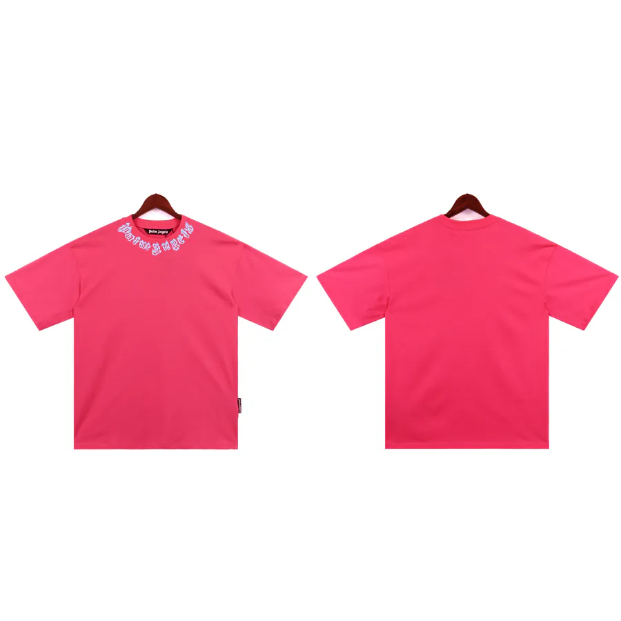 Palm Angels Logo Print T Shirt Men's Purple Red Short Sleeve