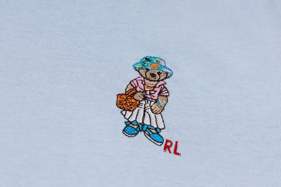 LAFU01#P118 Rah Lauren 25ss Summer Exclusive Cartoon Bear Print Short Sleeve
