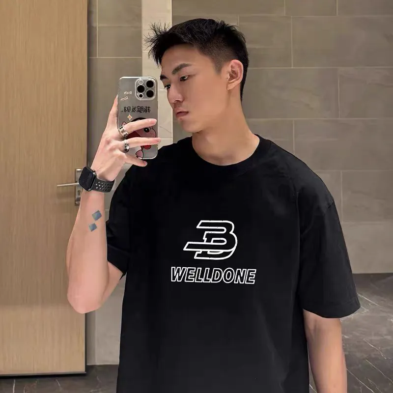 WELLDONE Embroidered Short Sleeve T Shirt
