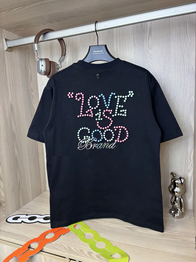 GOODBRAND New Rainbow Pearl Loquat Button Embroidery Short Sleeve