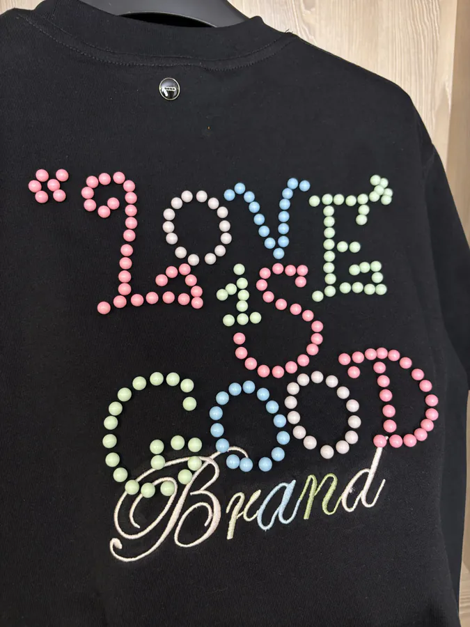 GOODBRAND New Rainbow Pearl Loquat Button Embroidery Short Sleeve