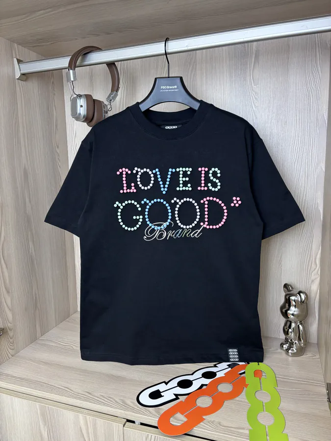 GOODBRAND New Rainbow Pearl Loquat Button Embroidery Short Sleeve