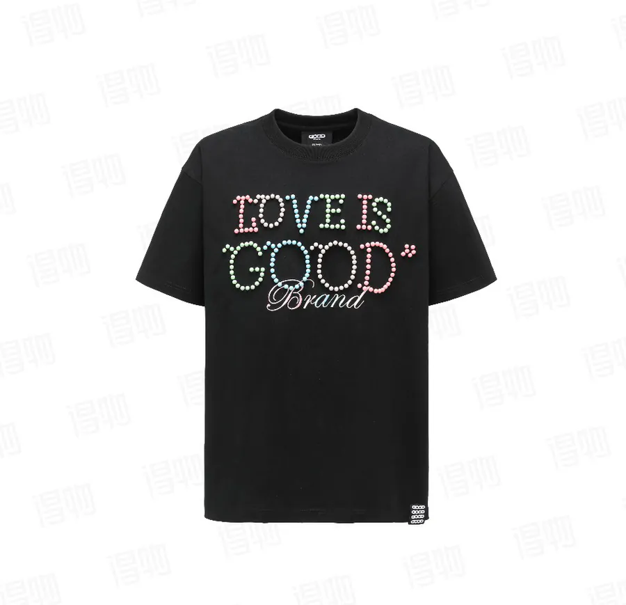 GOODBRAND New Rainbow Pearl Loquat Button Embroidery Short Sleeve