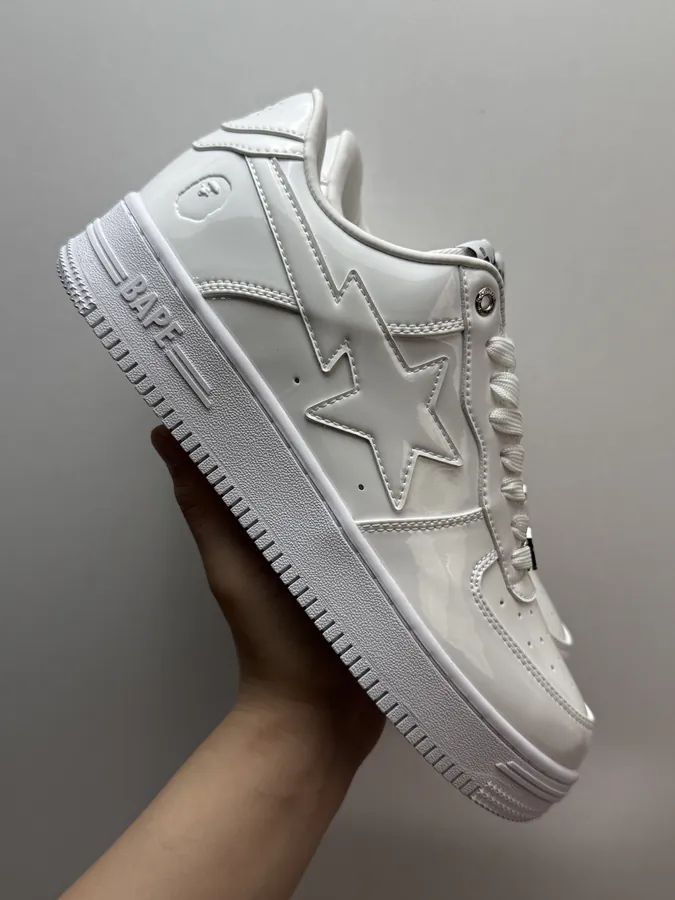 A BATHING APE STA Leather White Sneaker