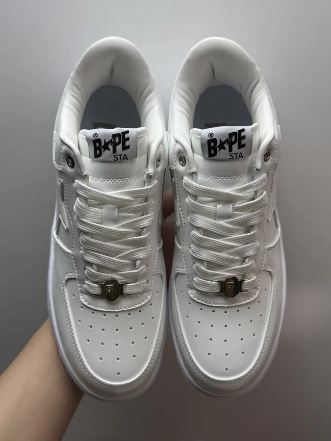 A BATHING APE STA Leather White Sneaker