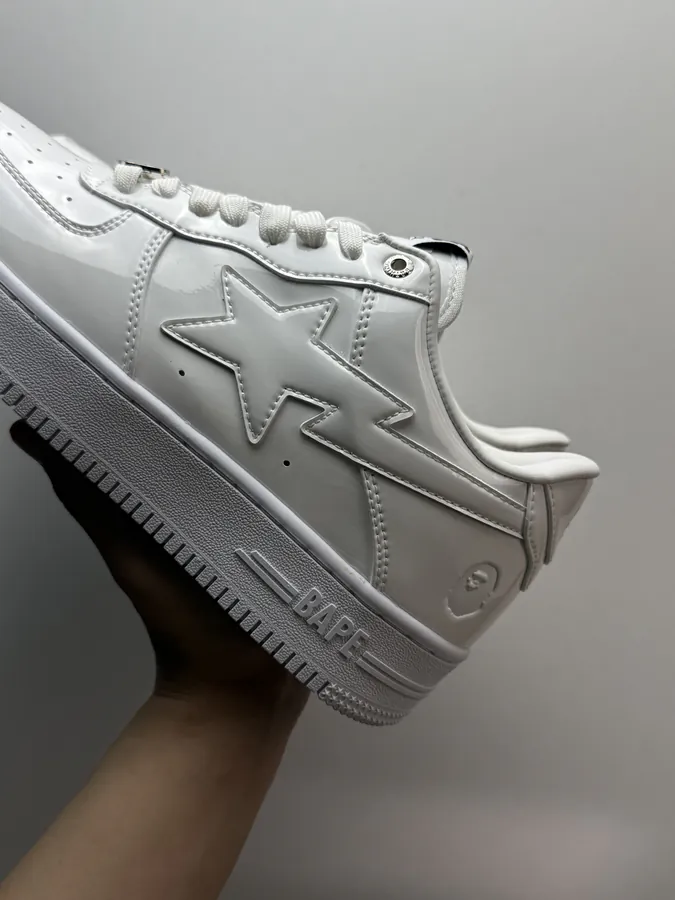 A BATHING APE STA Leather White Sneaker
