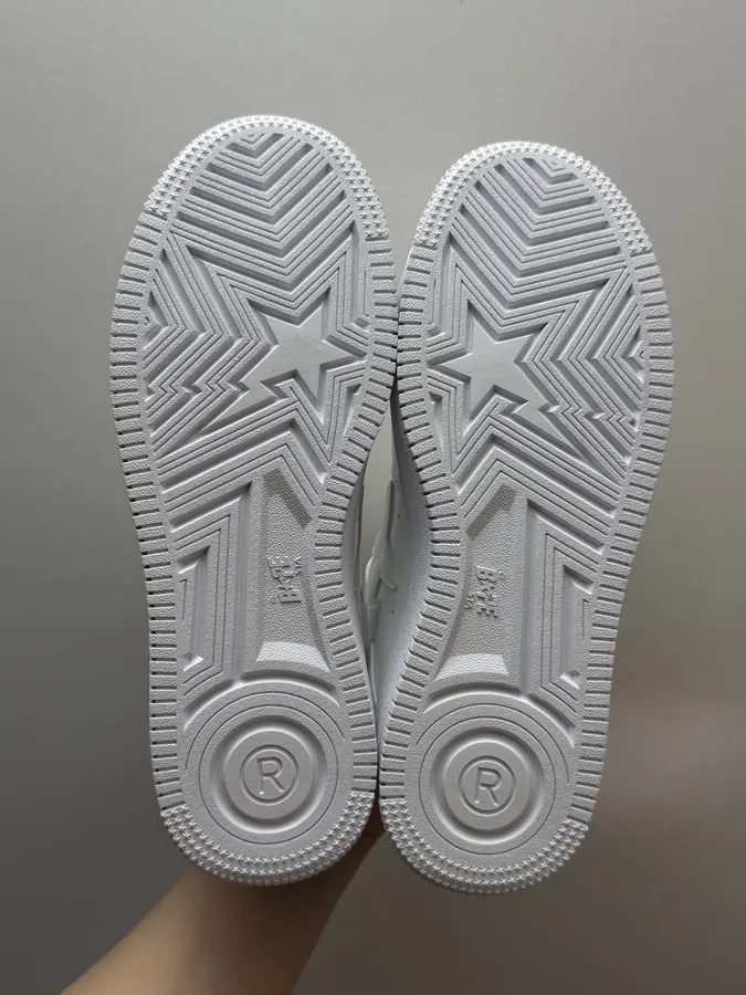 A BATHING APE STA Leather White Sneaker
