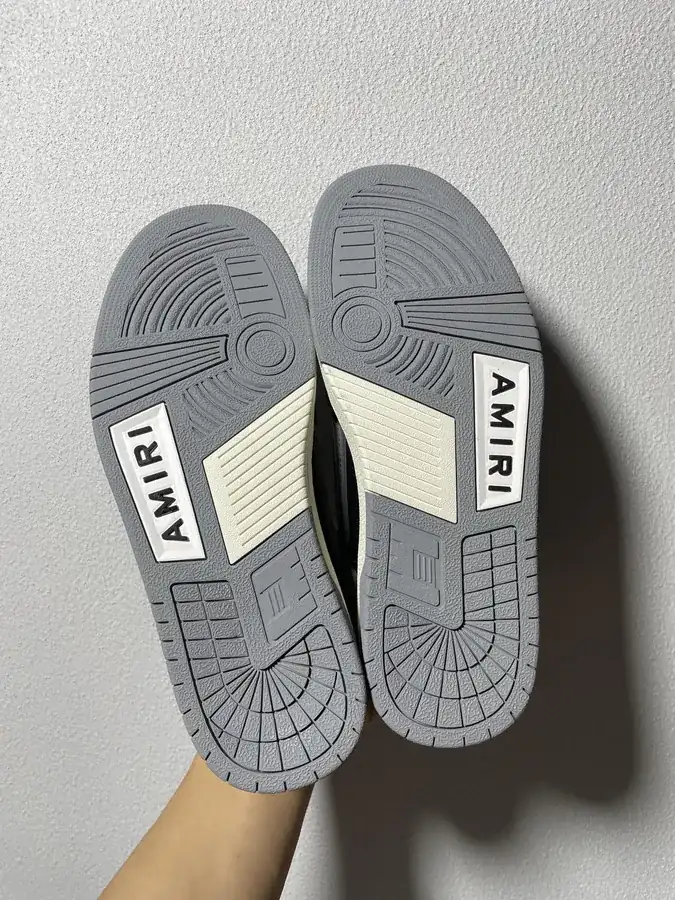 AMIRI Skel Toe Hi Bone Design Sneaker in Gray Black