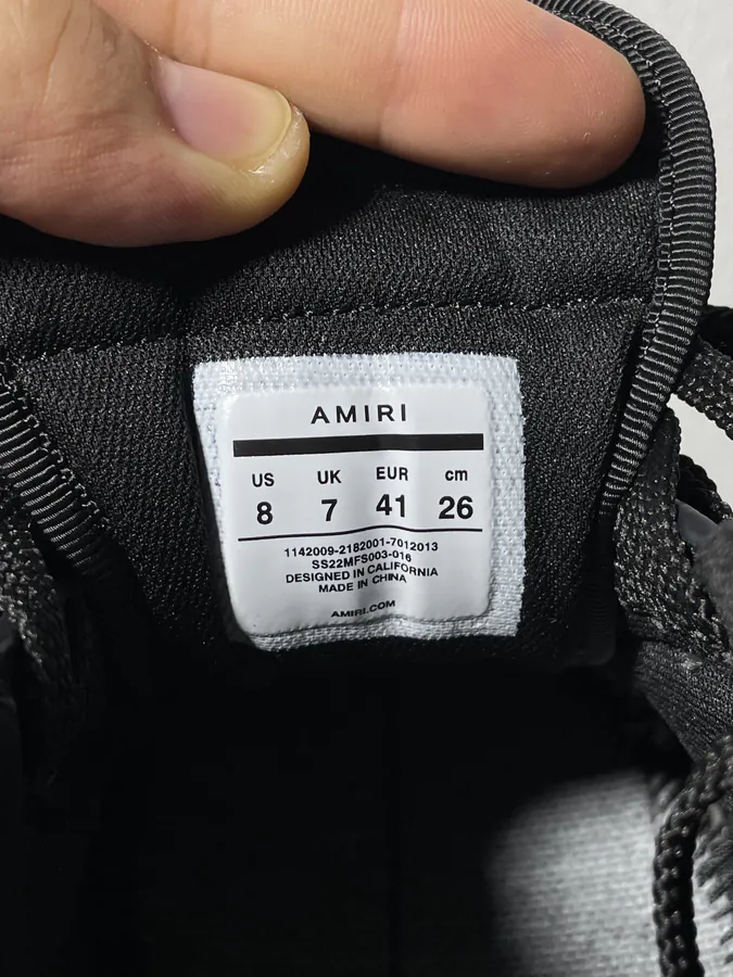 AMIRI Skel Toe Hi Bone Design Sneaker in Gray Black