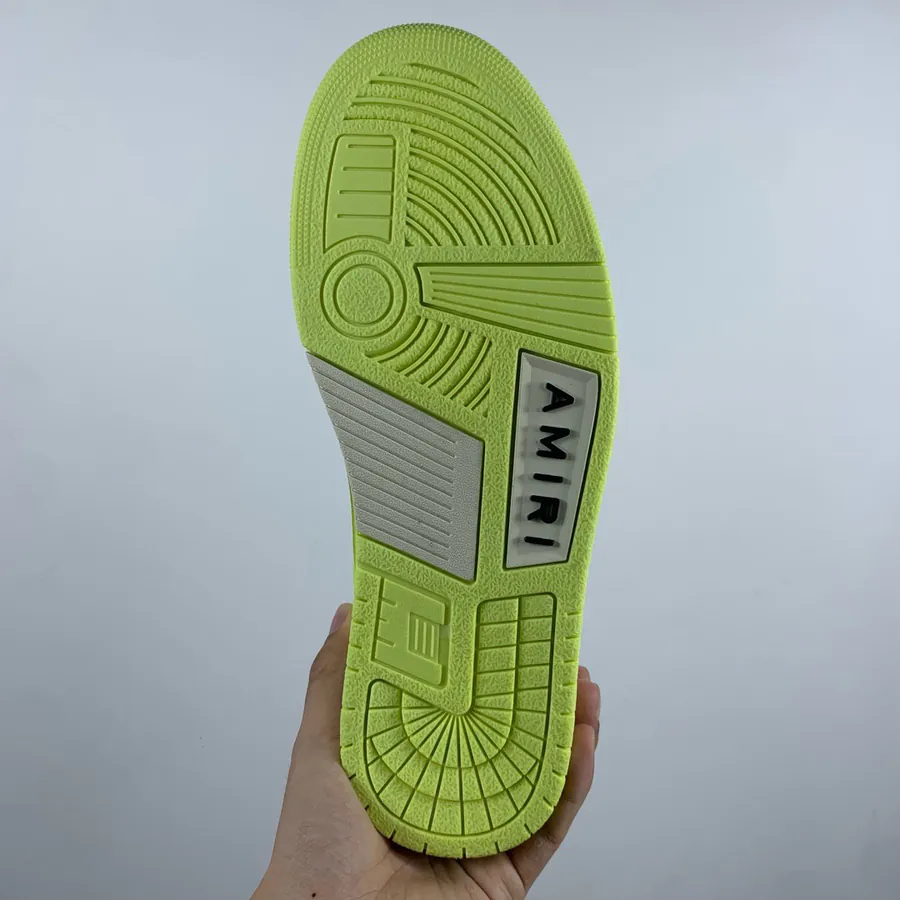 Amiri Bones Sneaker in Green and White