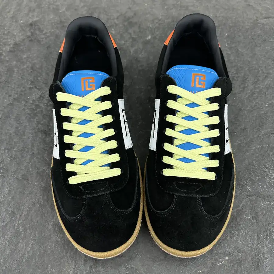 Balmain Swan Leather and Suede Sneakers for Men