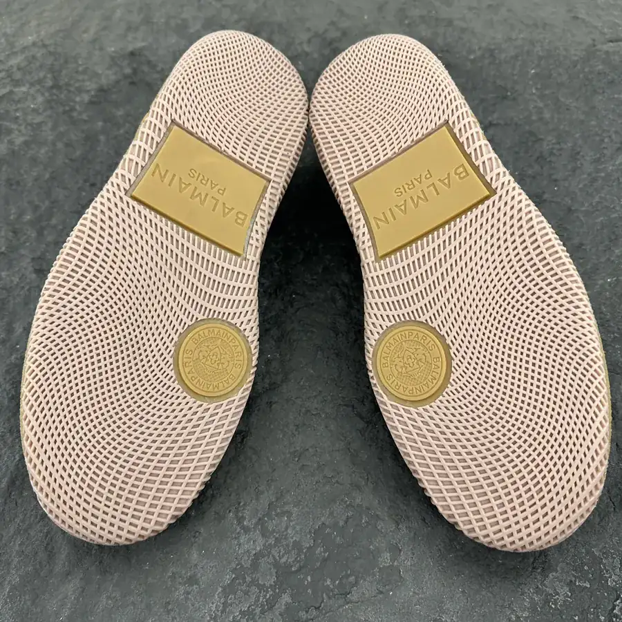 Balmain Swan Leather and Suede Sneakers for Men