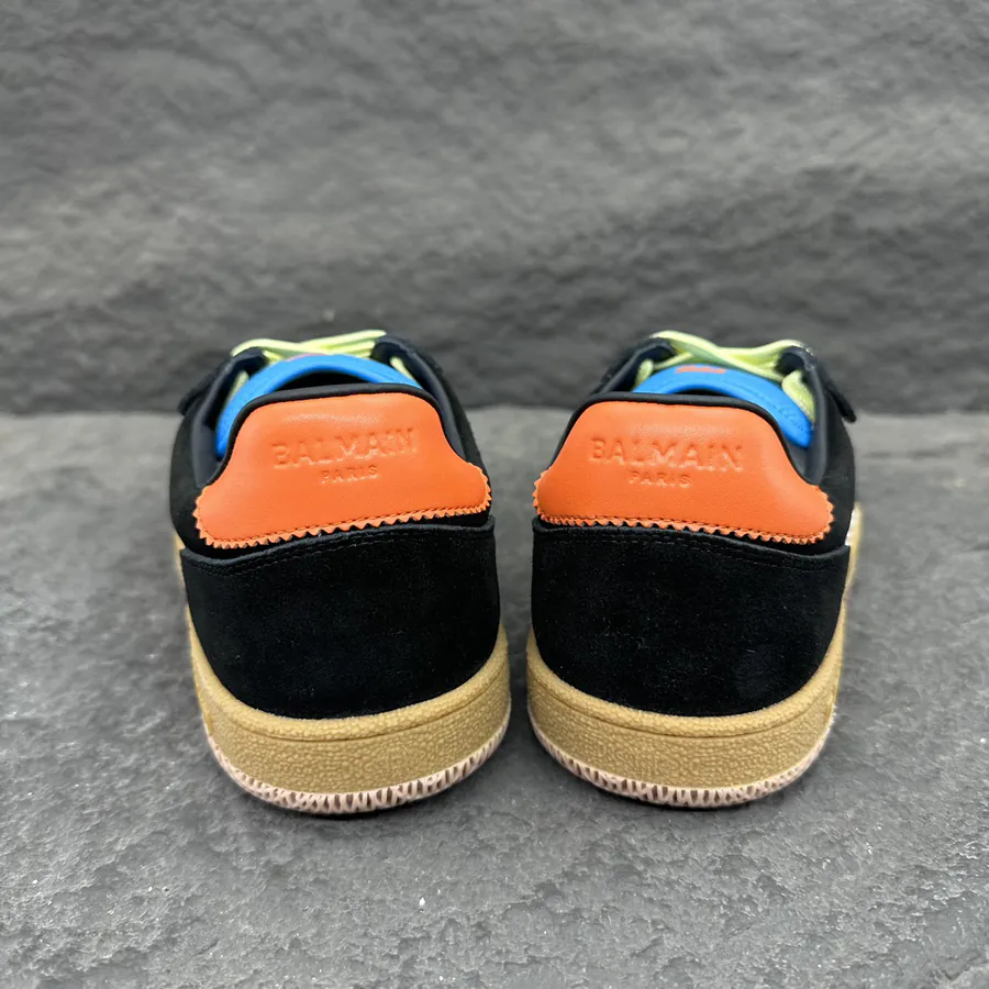Balmain Swan Leather and Suede Sneakers for Men