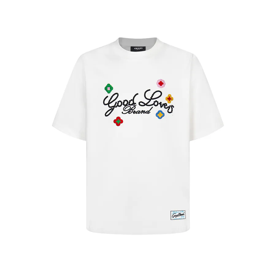 GOODBRAND Statement Floral Embroidery T Shirt Casual Short Sleeve