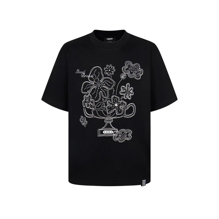 GOODBRAND Blossom Hand painted Floral Print Casual Short Sleeve T shirt for Men and Women
