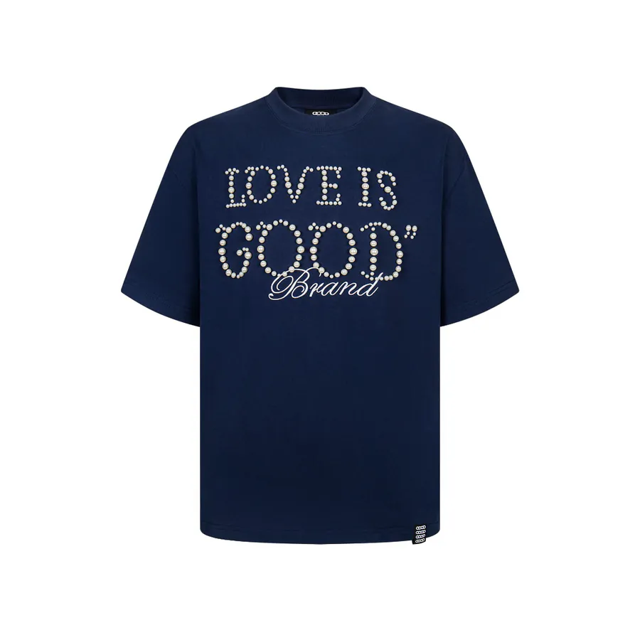 GOODBRAND Premium Round Neck T Shirt with Pearl Logo, Unisex
