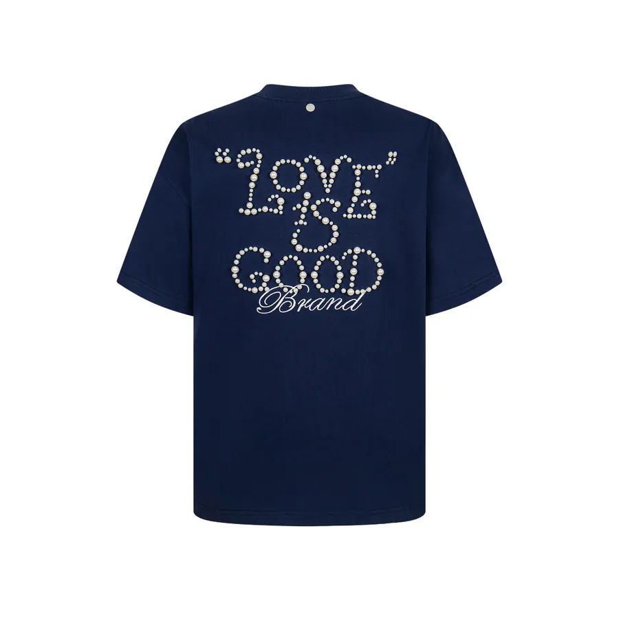 GOODBRAND Premium Round Neck T Shirt with Pearl Logo, Unisex