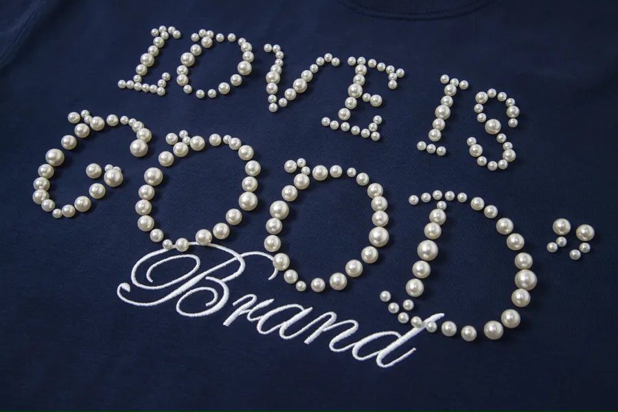 GOODBRAND Premium Round Neck T Shirt with Pearl Logo, Unisex