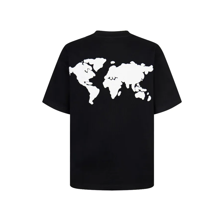 GOODBRAND Earth Print Wet Towel Canvas Round Neck T Shirt, Men and Women's, 350g Fabric