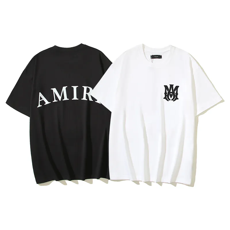 AMIRI Premium Cotton Short Sleeve T Shirt Black and White