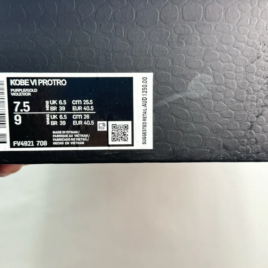 Kobe 6 White Purple