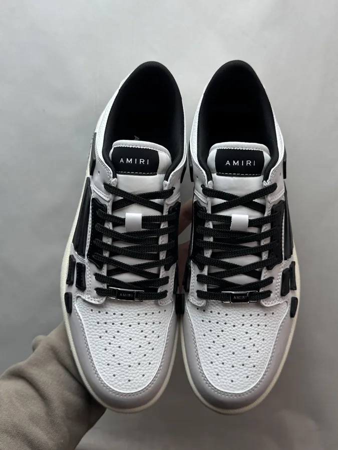 AMIRI Skel Top Low in White and Gray