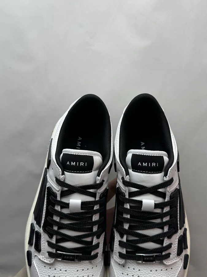 AMIRI Skel Top Low in White and Gray