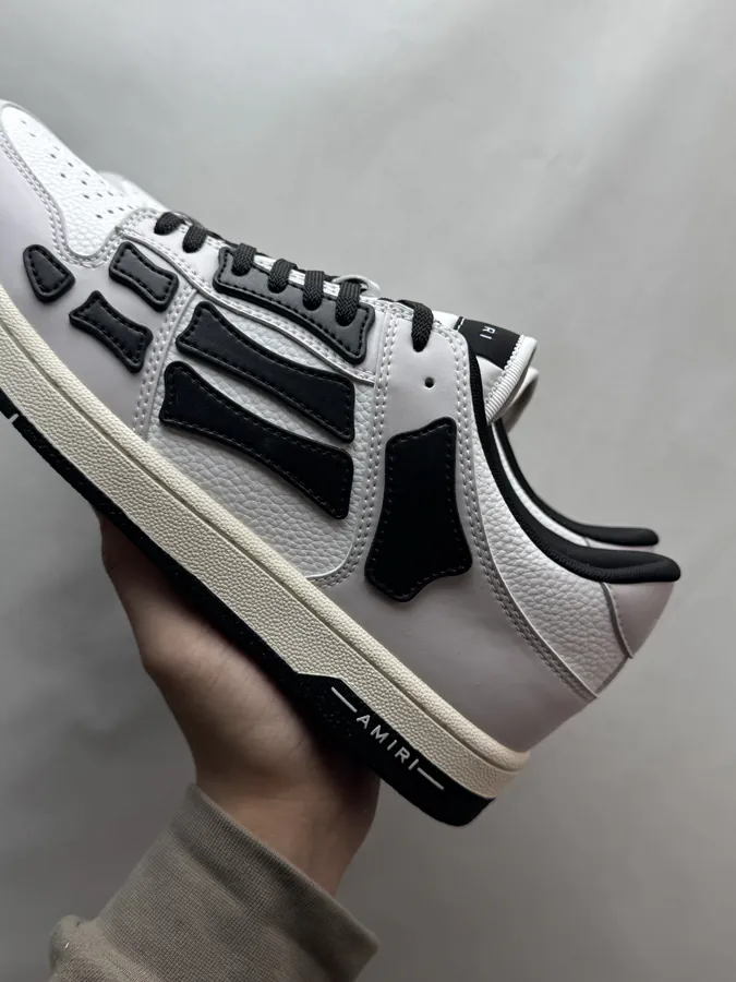 AMIRI Skel Top Low in White and Gray