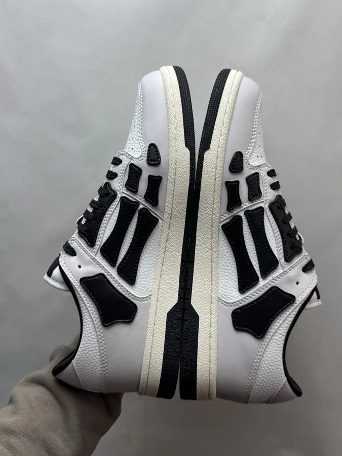 AMIRI Skel Top Low in White and Gray
