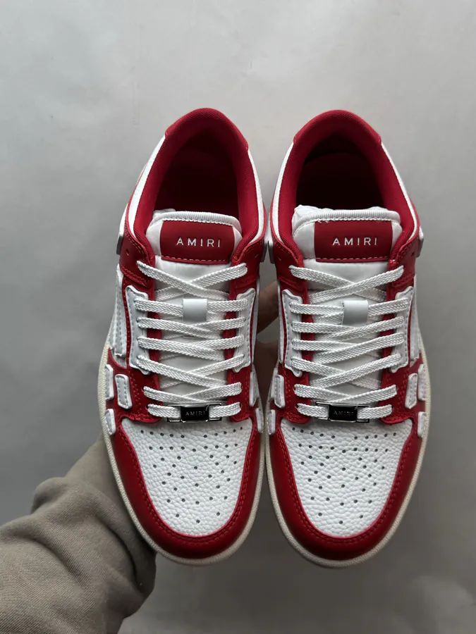 AMIRI Skel Top Low in White and Red