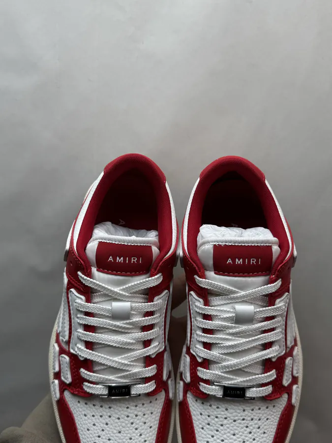 AMIRI Skel Top Low in White and Red