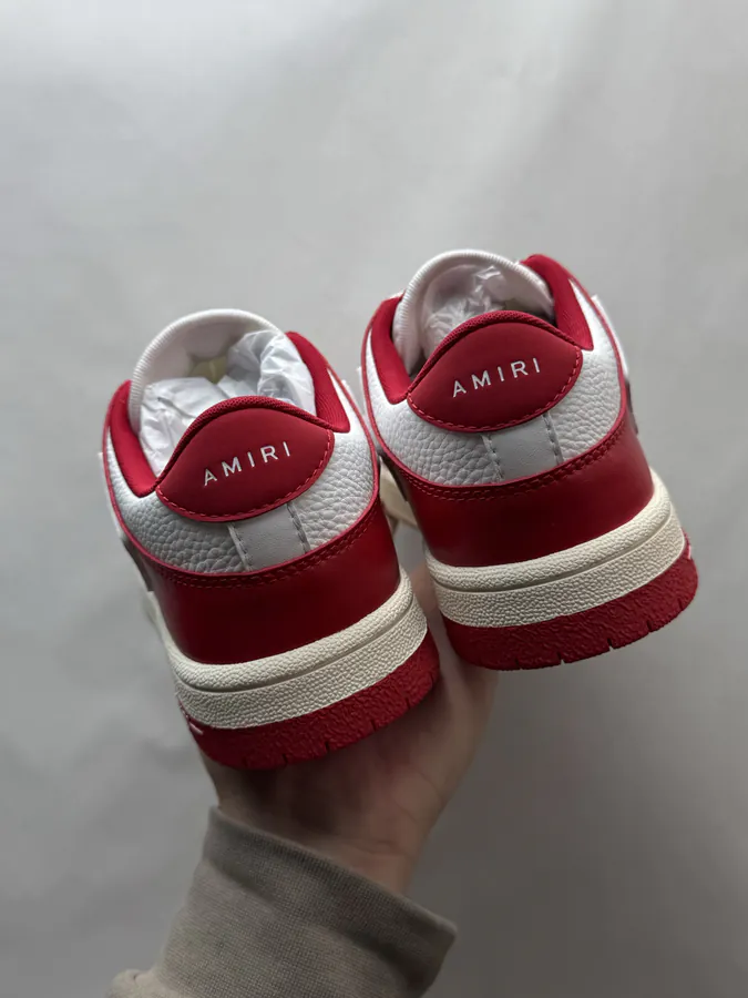 AMIRI Skel Top Low in White and Red