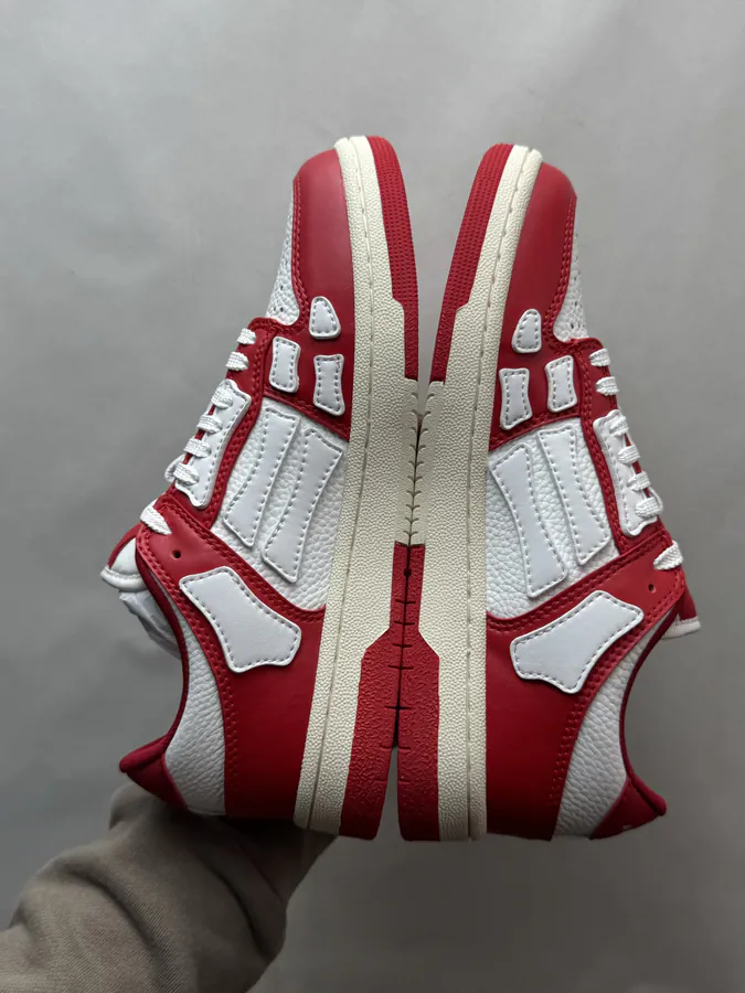 AMIRI Skel Top Low in White and Red