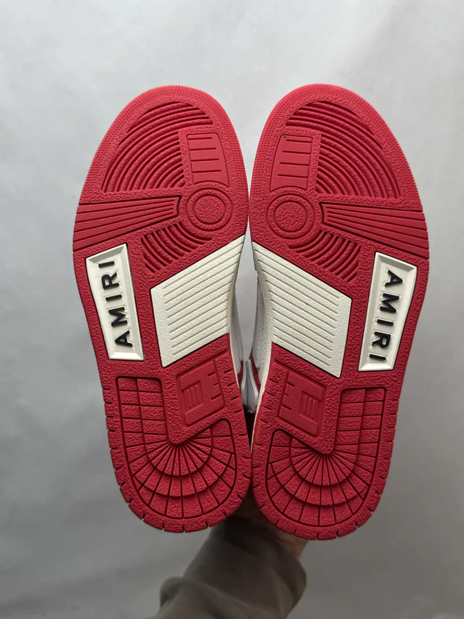 AMIRI Skel Top Low in White and Red