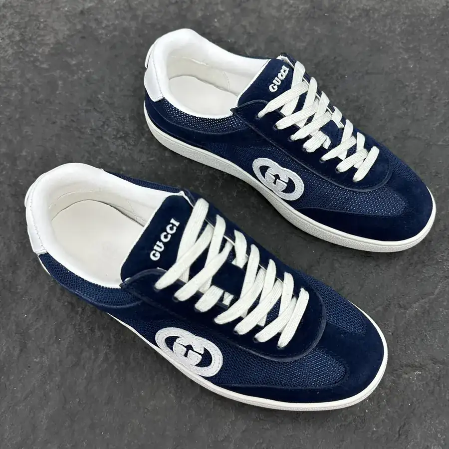 Lido Series Sneaker Blue Velvet with Buckle Detail