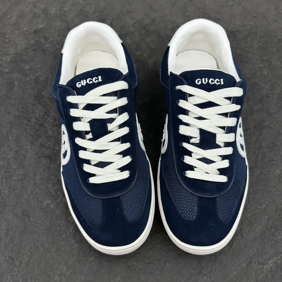 Lido Series Sneaker Blue Velvet with Buckle Detail