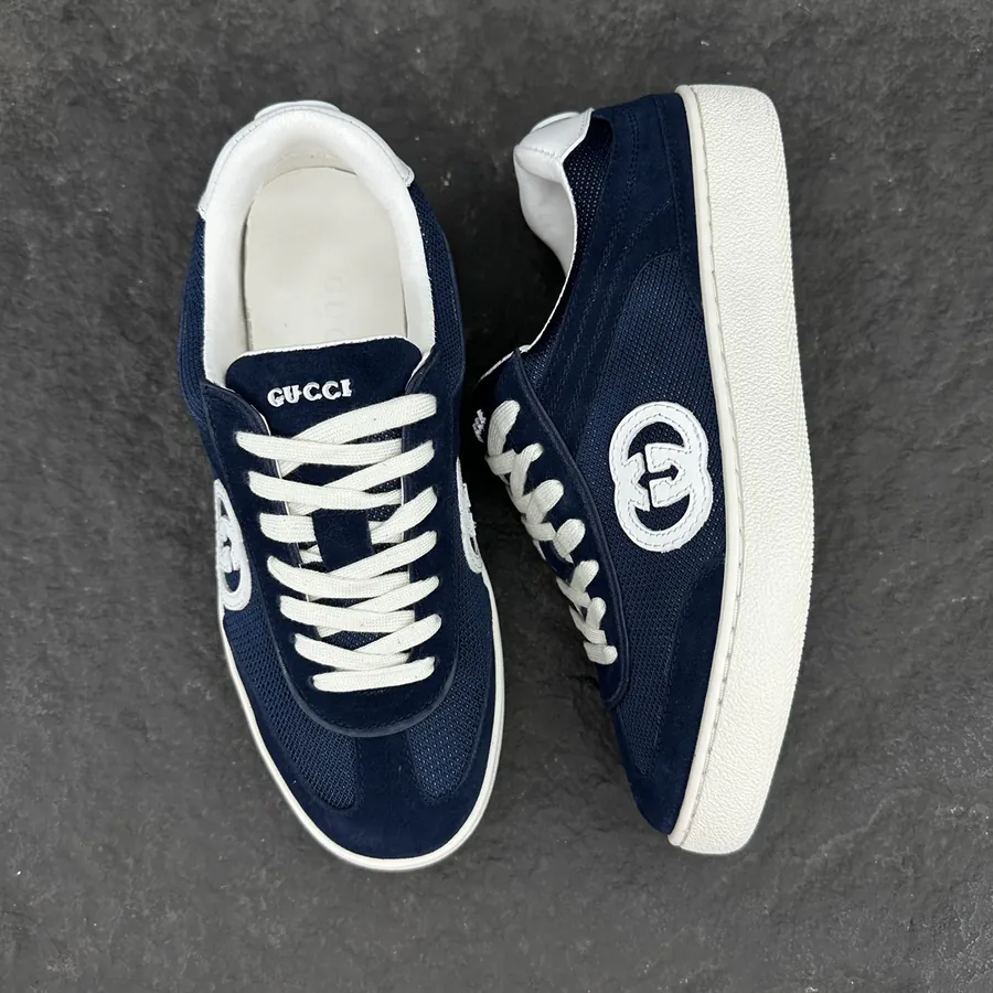 Lido Series Sneaker Blue Velvet with Buckle Detail