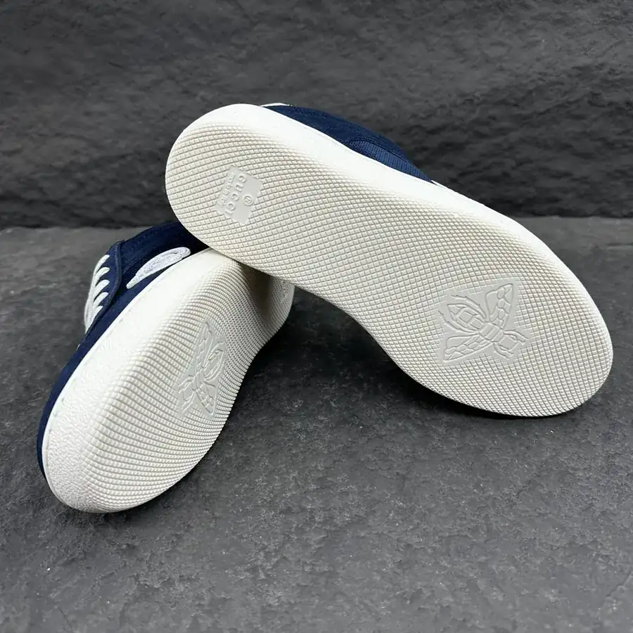 Lido Series Sneaker Blue Velvet with Buckle Detail