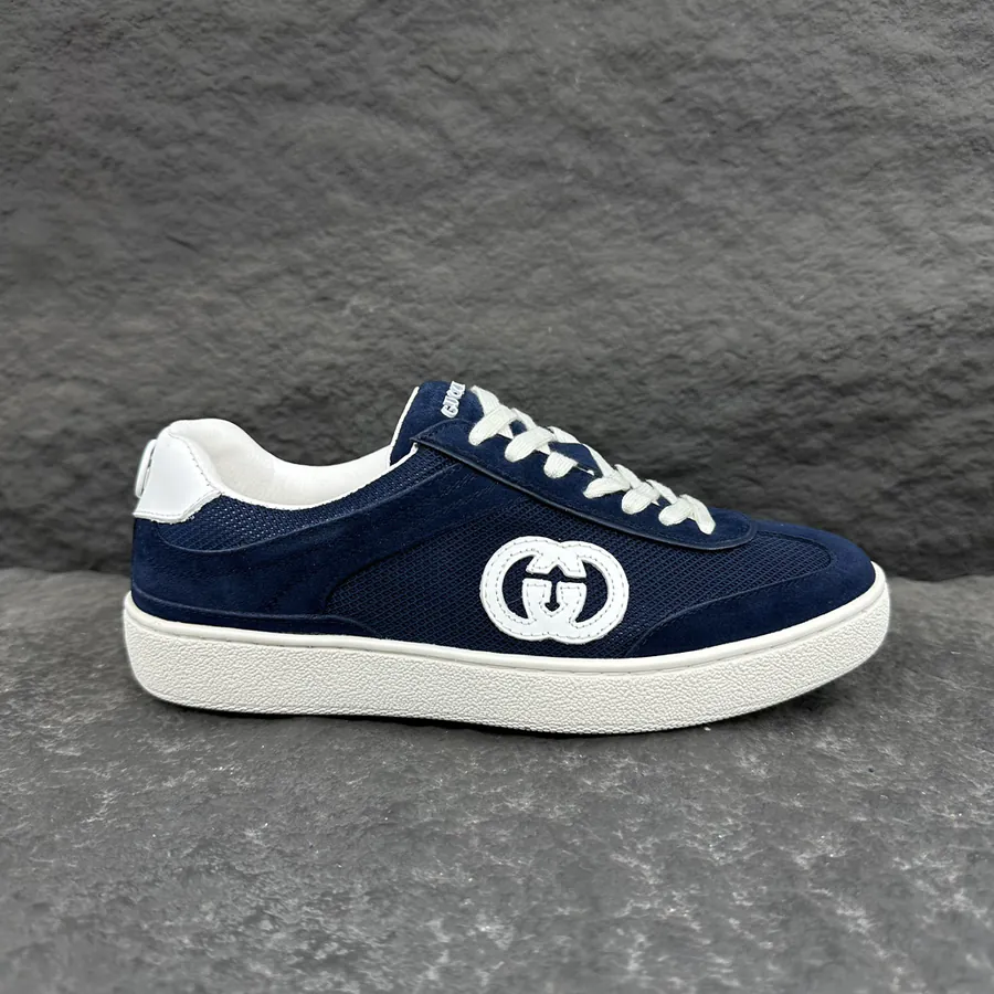Lido Series Sneaker Blue Velvet with Buckle Detail